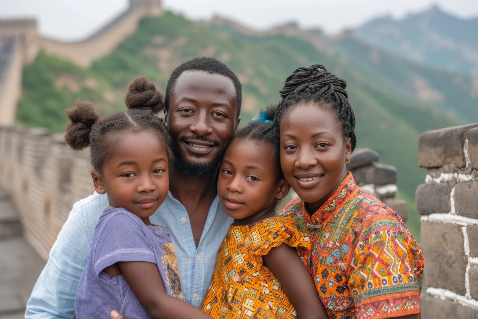 Family smiling together
